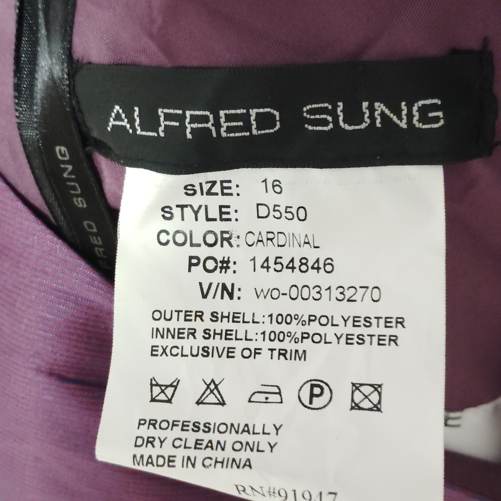 ALFRED SUNG Cardinal Dress - Picture 4 of 4